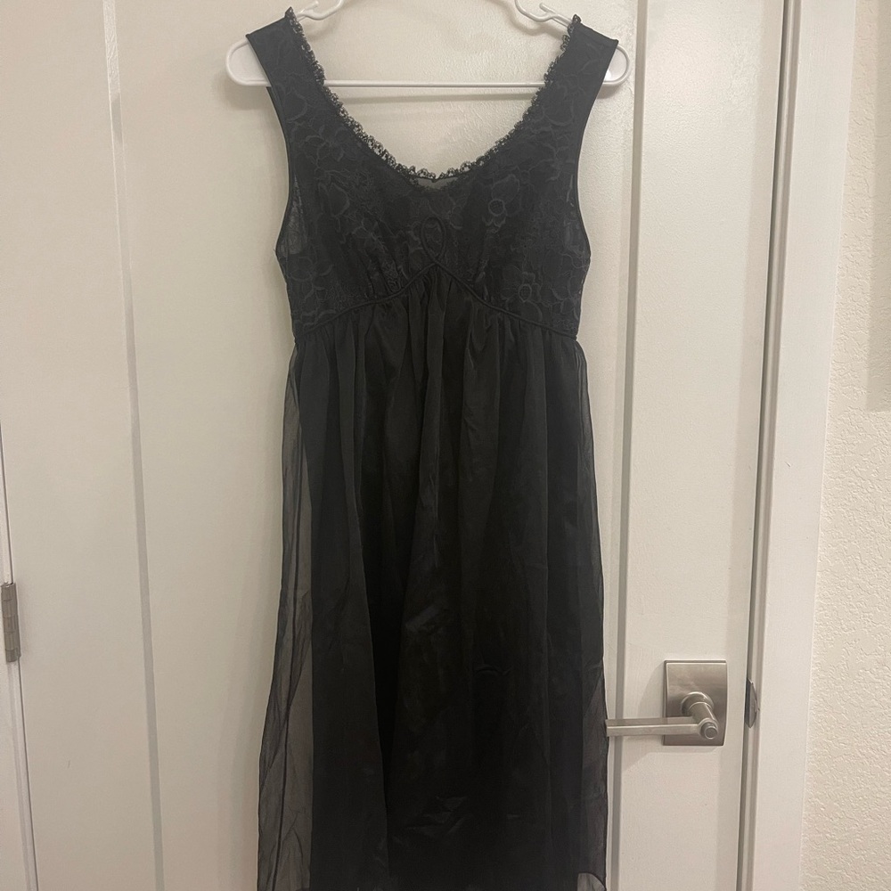 Vintage Coquet Lingerie‎ Slip Dress Elegant Black Sleeveless Dress